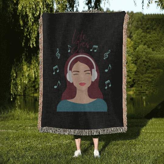 Enjoy life- Music vibe Woven Blankets