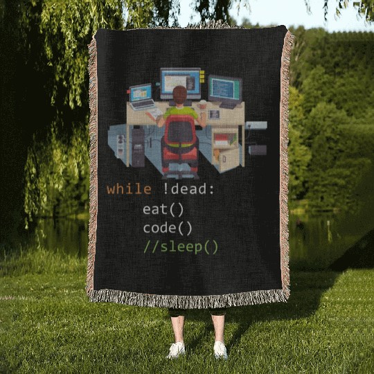 Computer Science Python Programmer Eat Code Sleep Woven Blankets