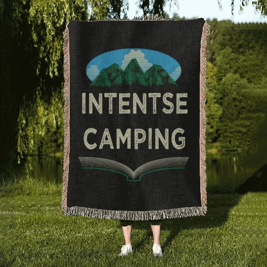 Intentse Camping Wildlife Camper Outdoor Camp Moun Woven Blankets