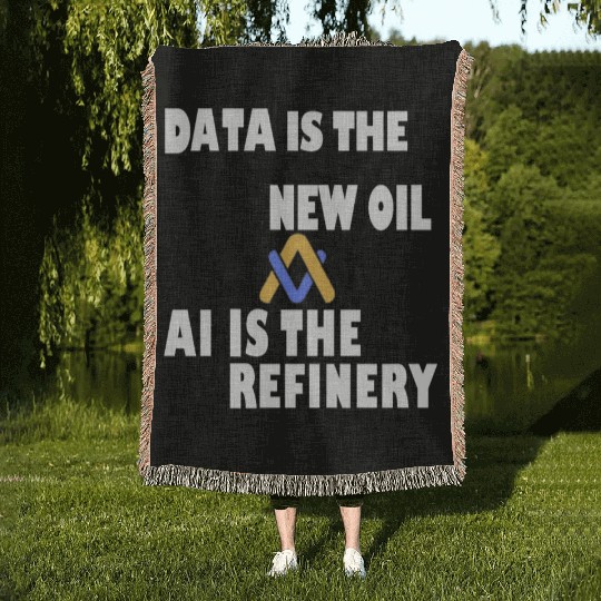 AI, Data New Oil, Artificial Intelligence T-shit Woven Blankets