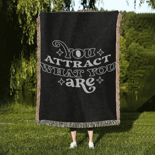 Law of Attraction Typography Manifest Quote Woven Blankets