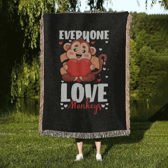 Banana Chimpanzee Funny Hairy Woven Blankets