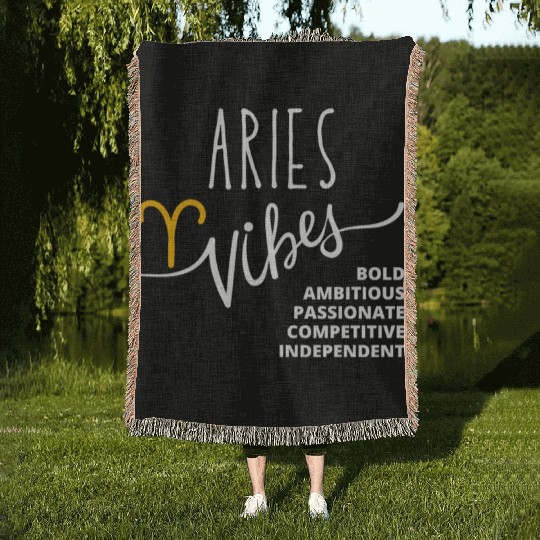 Aries: Embrace Your Fearless and Bold Nature Woven Blankets