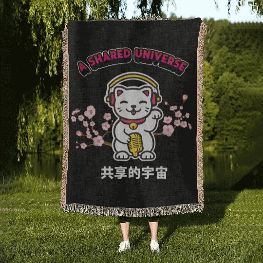 A Shared Universe Lucky Cat Woven Blankets
