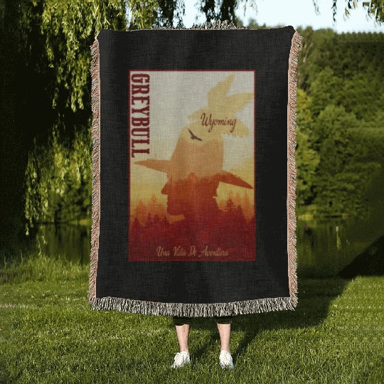 Greybull Wyoming wild west town Woven Blankets