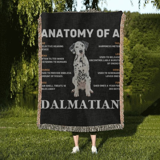 Anatomy of a Dalmatian funny Dog Pet lover Woven Blankets