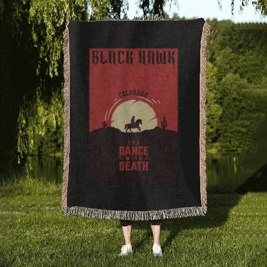 Black Hawk Colorado wild west town Woven Blankets