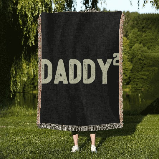 Mens Daddy to be of 2 kids 2nd power squared Dad s Woven Blankets