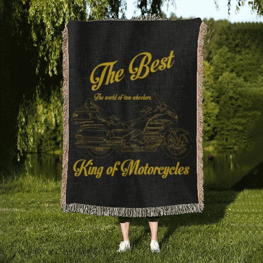 Goldwings King Of Motorcycles Woven Blankets