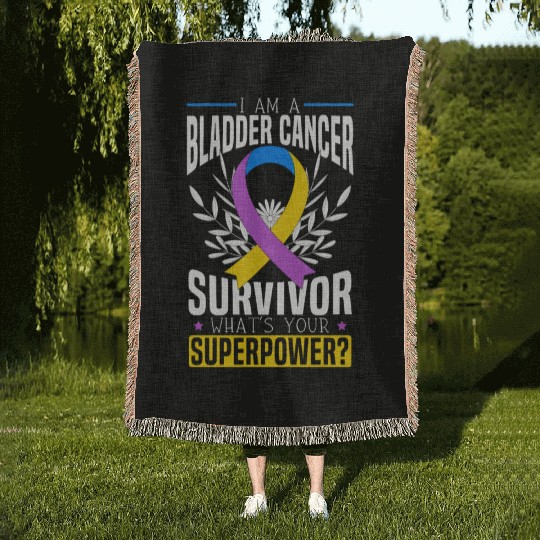 Bladder Cancer Survivor Bladder Cancer Awareness Woven Blankets