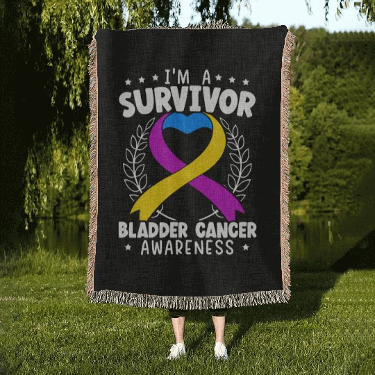 Bladder Cancer Survivor Bladder Cancer Awareness Woven Blankets