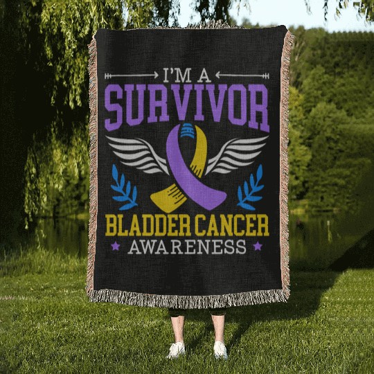 Bladder Cancer Survivor Bladder Cancer Awareness Woven Blankets