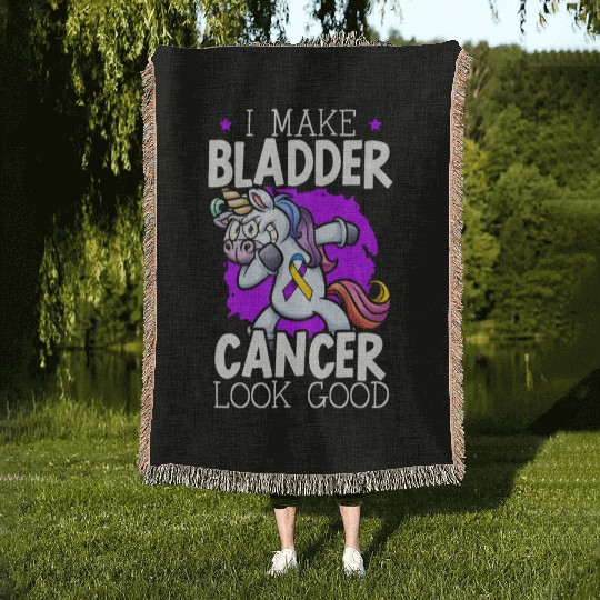 Bladder Cancer Warrior Bladder Cancer Awareness Woven Blankets