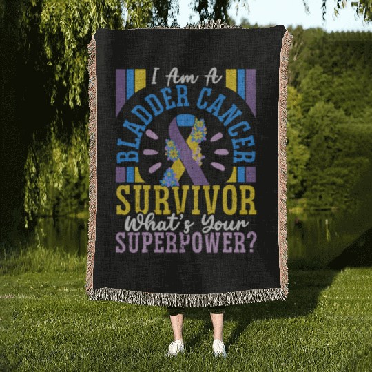 Bladder Cancer Survivor Bladder Cancer Awareness Woven Blankets