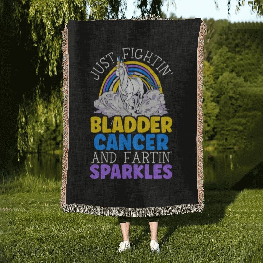 Bladder Cancer Warrior Bladder Cancer Awareness Woven Blankets