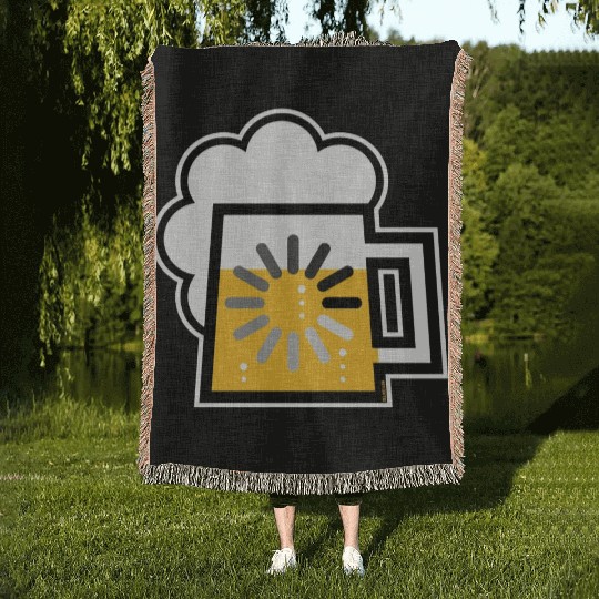Beer Loading (Drinking In Progress / Icon / |) Woven Blankets