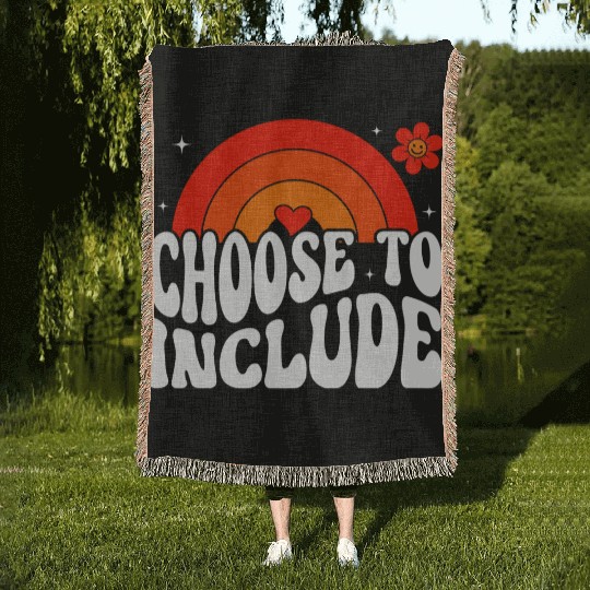 Choose To Include For Autism Teacher Woven Blankets