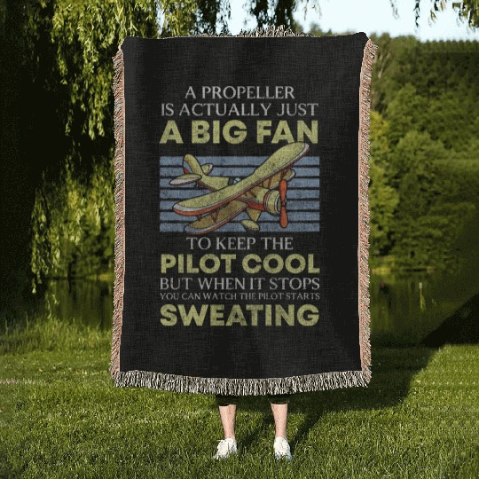Pilot Airfield Jet Flight School Woven Blankets