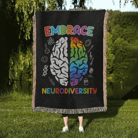 Autism Embrace Neurodiversity Autistics Woven Blankets