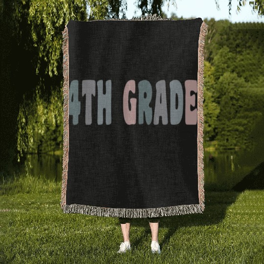 4th Grade Teacher Gift Matching Teacher Squad Woven Blankets