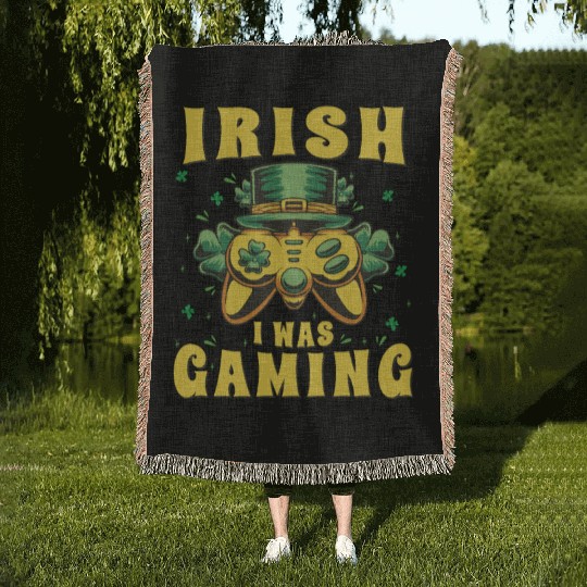 Video Game Controller, Irish I Was Gaming St Woven Blankets