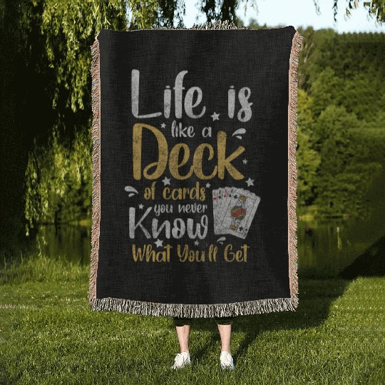 Cards Card Poker Face Hearts Woven Blankets