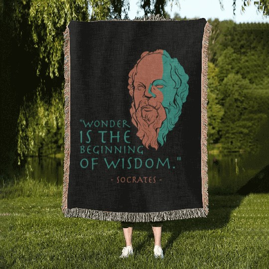 Socrates Stoic Philosophy Quote Woven Blankets