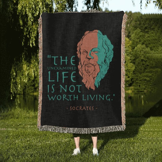 Socrates Stoic Philosophy Quote Woven Blankets