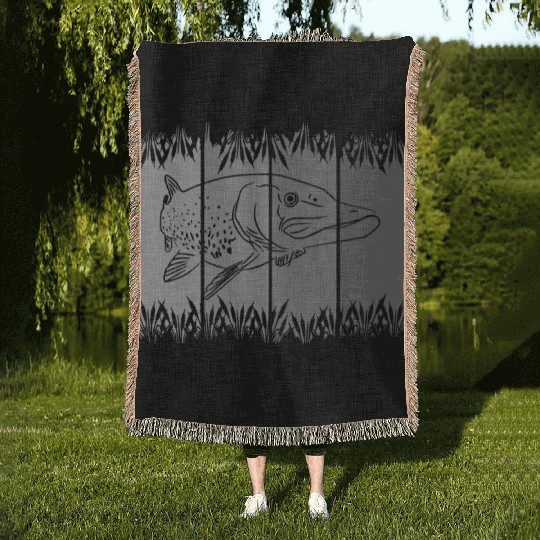 fish - fishing - fishermen Woven Blankets