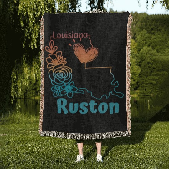 I love my home town in Ruston Louisiana Woven Blankets