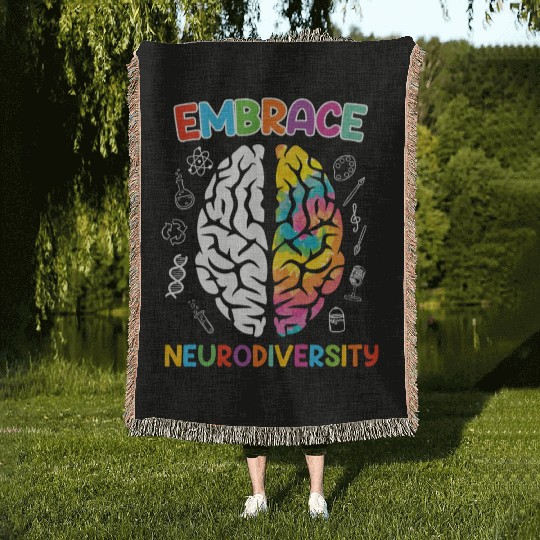 Autism Embrace Neurodiversity Autistics Woven Blankets