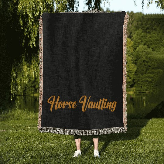 Funny Equestrian Horse Vaulting Wife Woven Blankets