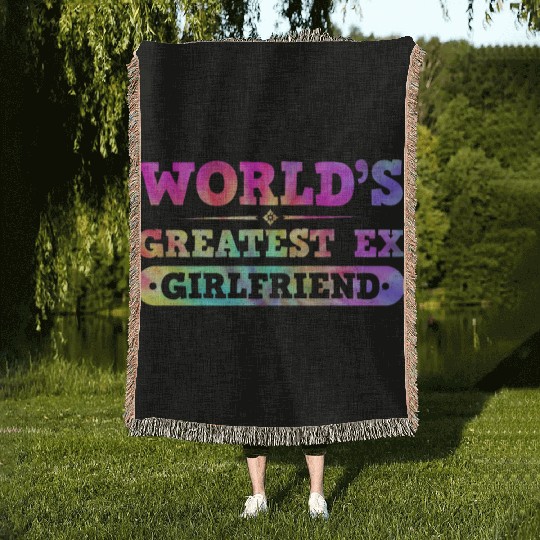 Worlds Greatest Ex Girlfriend Break Postal Service Woven Blankets