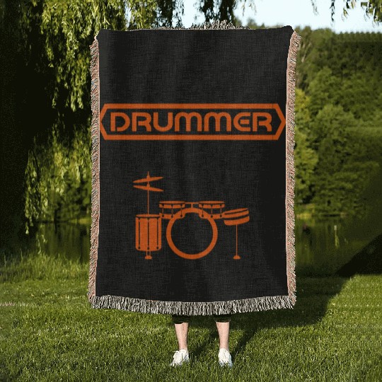 Don't Pick A Fight With A Drummer 4 Woven Blankets