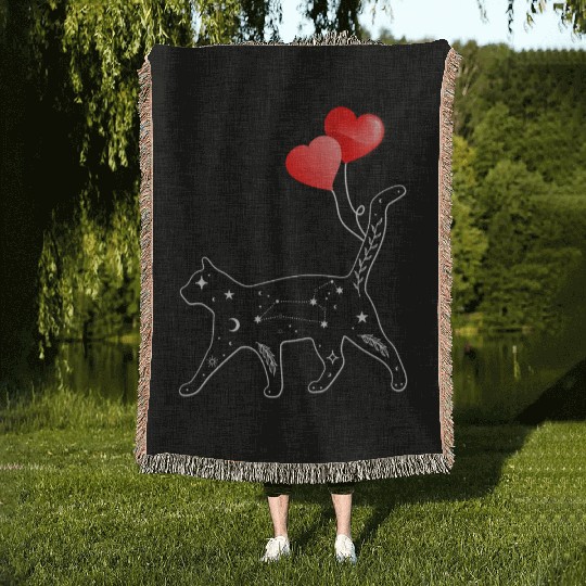 Funny Sarcasm Vintage Mystic Black Cat Lover Women Woven Blankets