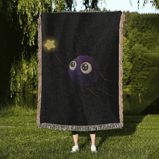 little soot sprite Woven Blankets