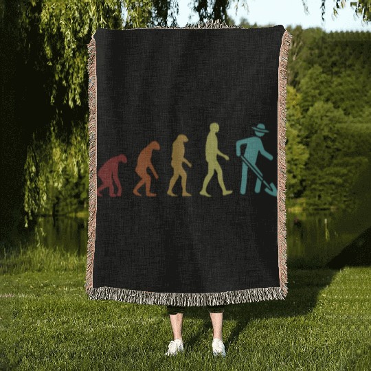Farmer Evolution Agriculture Rancher Agribusiness Woven Blankets