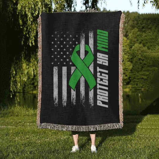 Protect Ya Mind Mental Health Awareness Depression Woven Blankets