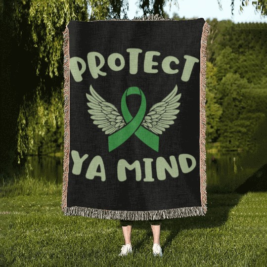 Protect Ya Mind Mental Health Awareness Depression Woven Blankets