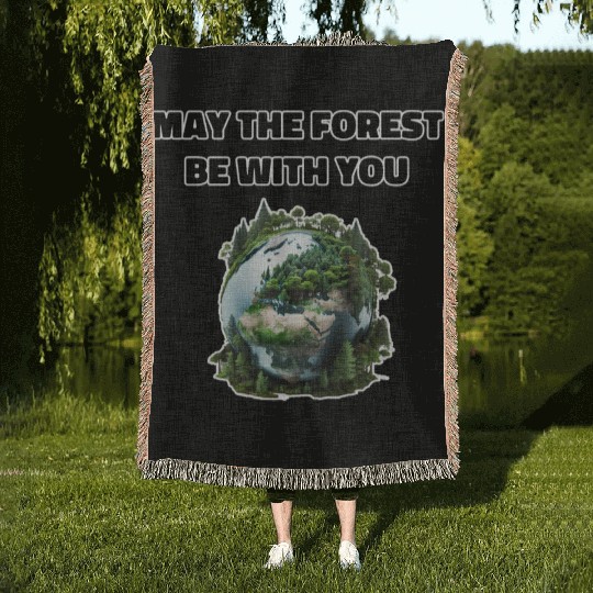 May the Forest Be With You Woven Blankets