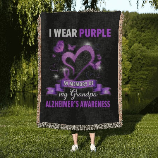 Alzheimer s Awareness I Wear Purple In Memory Of Woven Blankets