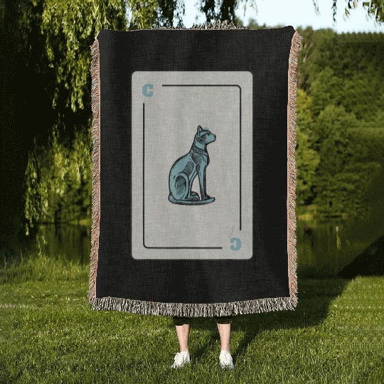 Cat Playing card Cat Lovers Gift Woven Blankets