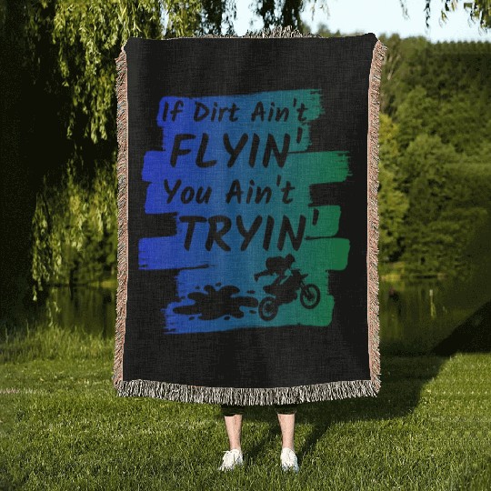 Funny Dirt Bike Gift Supercross Motocross Riders Woven Blankets