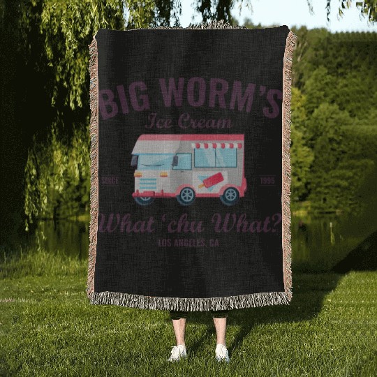 Big Worm s Ice Cream What chu Want Humor Style Woven Blankets