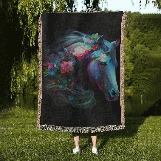 Irridecent Horse Woven Blankets