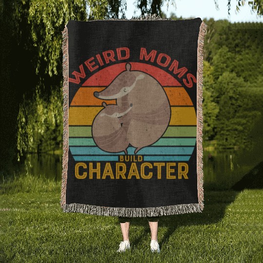 Vintage Weird Moms Build Character Armadillo Woven Blankets