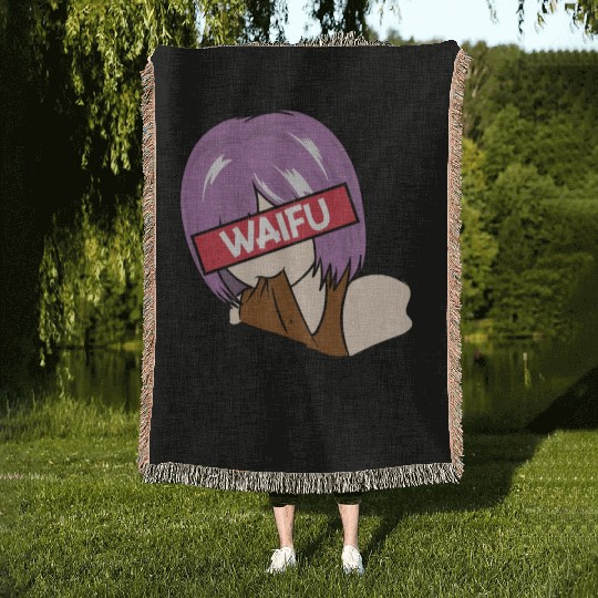 Anime Waifu Material Manga Eyes Japanese Woven Blankets