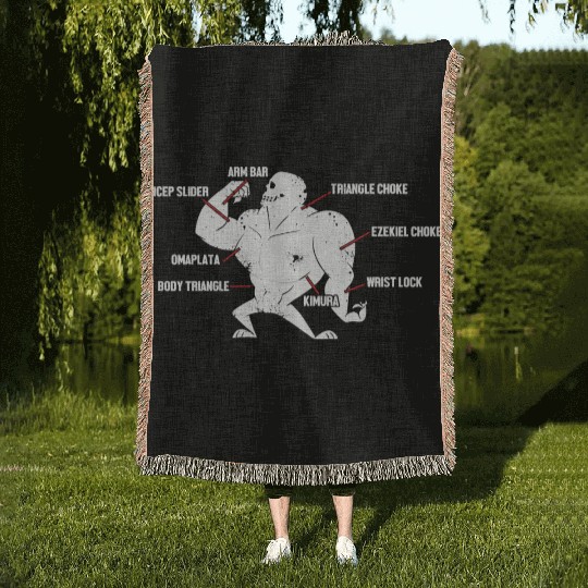Jiu Jitsu Techniques Funny Martial Arts Bjj Woven Blankets