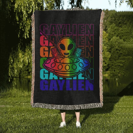 Gender Lesbian, Gay, Trans, Queer Rainbow Woven Blankets