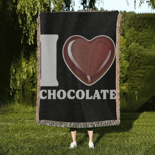 I Love Chocolate Woven Blankets